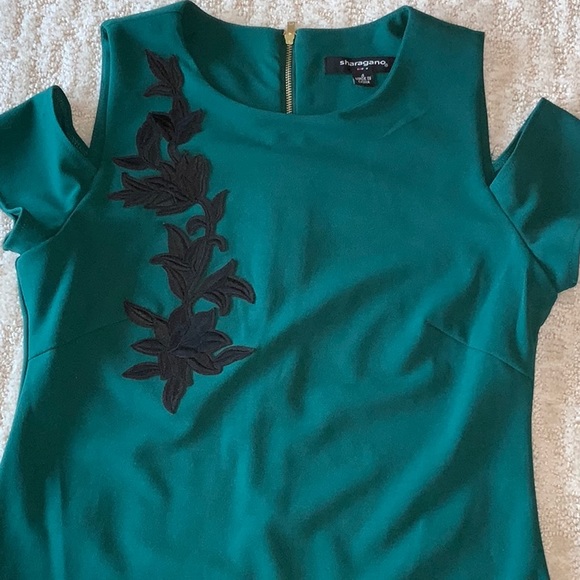 Sharagano deep green dress Size 4 - Picture 3 of 4